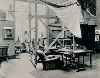 A. Besnard en su estudio, c. 1897