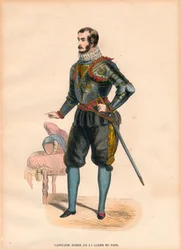 Un capitán de la Guardia Suiza del Papa, c. 1900