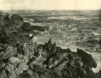 Una escena costera en Warrnambool, 1901