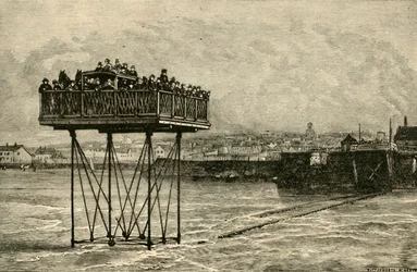 Un curioso puente rodante, 1882