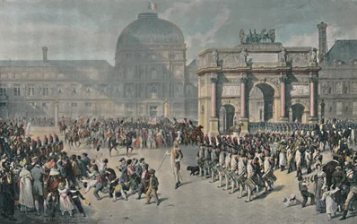 Un día de revisión bajo el Imperio, Place Du Carrousel, 1810, 1896