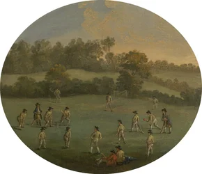 Un juego de cricket, el Club de la Real Academia en Marylebone Fields, ahora Regent