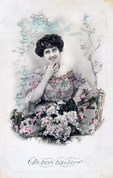 Un buen beso, postal francesa, hacia 1900