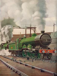 Un tren expreso pesado saliendo de Kings Cross, L.N.E.B., 1926