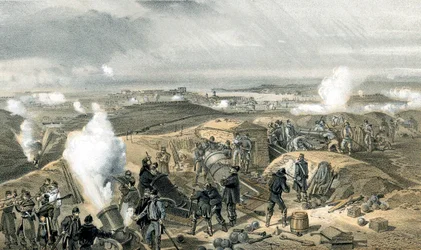 Un día caluroso en las baterías, Guerra de Crimea, 1853-1856