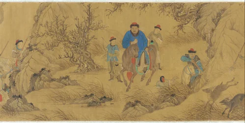 Una escena de caza, siglo XVIII