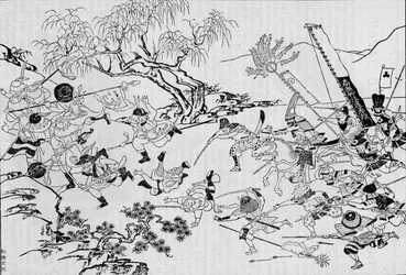 Imagen de un artista japonés de la invasión de Japón a Corea en 1592, 1907