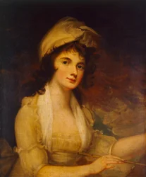 Una dama pintando, siglo XVIII o XIX