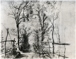 Un Camino Bordeado de Árboles, c1620-1625