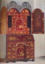 Un gabinete de laca roja, c. 1685, 1936