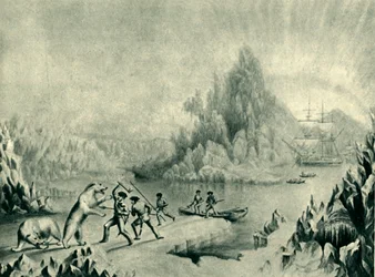 Una partida de rescate en busca de Sir John Franklin, siglo XIX, 1946