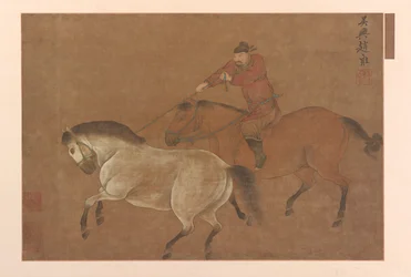 Jinete lazando un caballo, dinastía Ming, 1369-1644