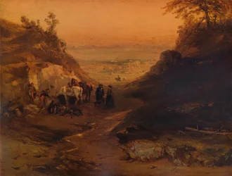 Una garganta rocosa, con figuras y caballos, 1848, 1938