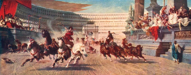Una carrera romana de carros, el Circo Máximo, siglo XX