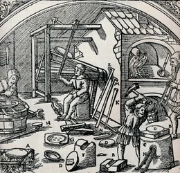 Una refinería de plata, 1556, 1917