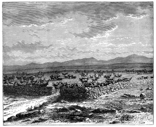 Un kraal de ganado sudafricano, c1890