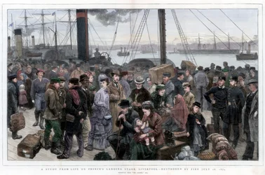 Estudio de la vida en Princes Landing Stage, Liverpool - Destruido por el fuego el 28 de julio de 1874