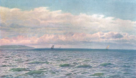 Un día soleado en el Solent, c1900