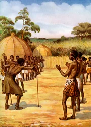 Un curandero suazi, África