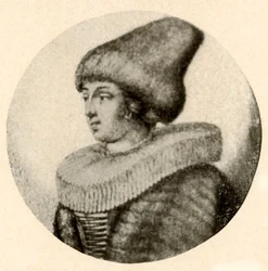 Una dama sueca con gorro de piel puntiagudo y gorguera, 1640, 1937