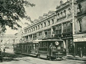 Un tranvía de vapor de Sídney, 1901