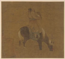 Un jinete tártaro con un halcón, dinastía Ming, 1368-1644