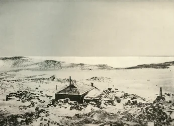 Vista de la cabaña mirando hacia el norte, c1908, 1909