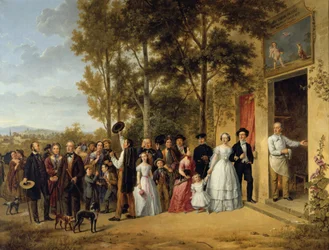 Una boda en la Capilla Coeur Volant en Marly alrededor de 1850 siglo XIX