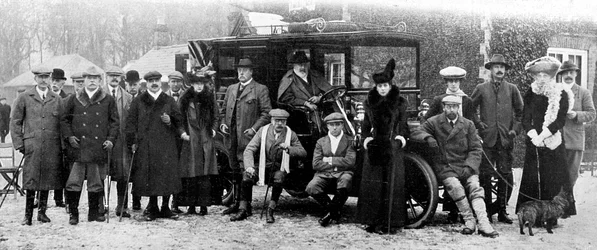 Un día de caza de invierno en Sandringham, Norfolk, c1902-1910