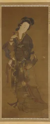 Una mujer y una mariposa, dinastía Ming, siglos XVI-XVII