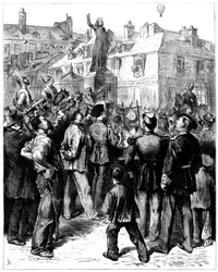 Un globo de París pasando sobre Versalles, Guerra Franco-Prusiana, 1870-1871