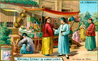 Un bazar en China, c. 1900