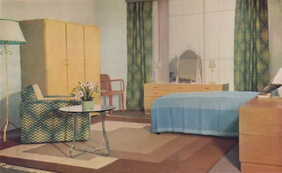 Un dormitorio diseñado por la Srta. P. E. Humphries, 1936