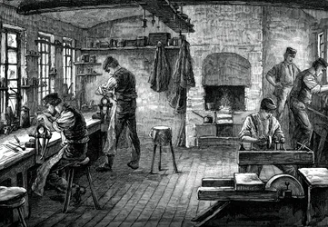 Una tienda de cuchilleros, c1880