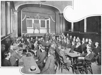 Una discusión en el Club Eleusis, Londres, c1903 1903
