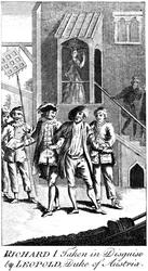 Un disfrazado rey Ricardo I 1157-1199 capturado por Leopoldo, duque de Austria