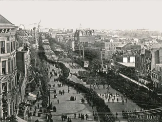 Un día de fiesta en la capital americana, Washington DC, EE.UU., 1895