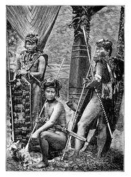 Un grupo de dayak, c. 1900