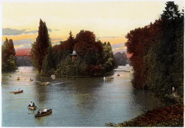Un lago en el Bois de Boulogne, París