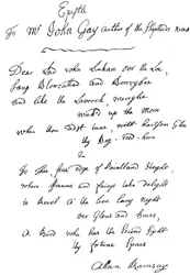 Una carta de Allan Ramsay a John Gay