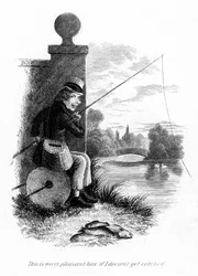 Un hombre pescando ilegalmente