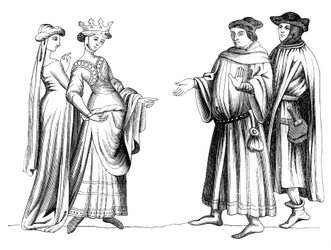 Una noble, un sirviente y un miembro de la burguesía