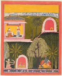 Una página de una serie de Rasikapriya, c. 1660