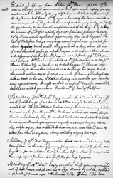 Una página del diario de John Newton