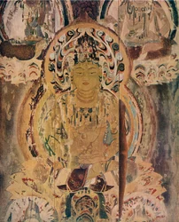Una pintura en el pilar central de la Pagoda en el Monasterio Daigoji, siglo XIII