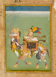 Un peri, o hada, montando un camello mágico, c. 1680