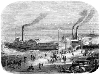 Un muelle, San Francisco, California, siglo XIX