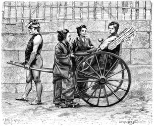 Un rickshaw, Japón, 1895