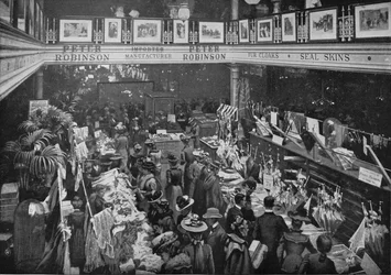 Día de venta en la tienda departamental Peter Robinson, Oxford Street, Londres, c. 1903