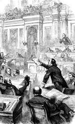 Una escena en la Cámara de Representantes de EE.UU., Washington DC, EE.UU., c1860s c1880